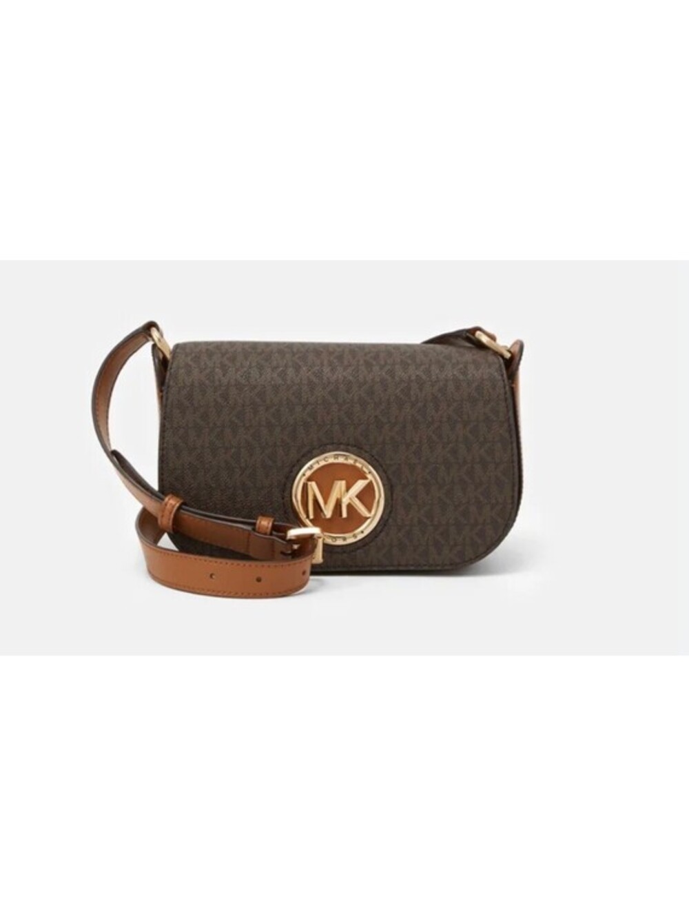 Michael Kors Samira Messenger Crossbody Bag In Brown With Signature Logo NWOT